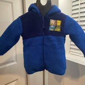 JA7014- Marvel Superheroes Kids Fleece Jacket 3T Blue Zip‑Up Comic Lined